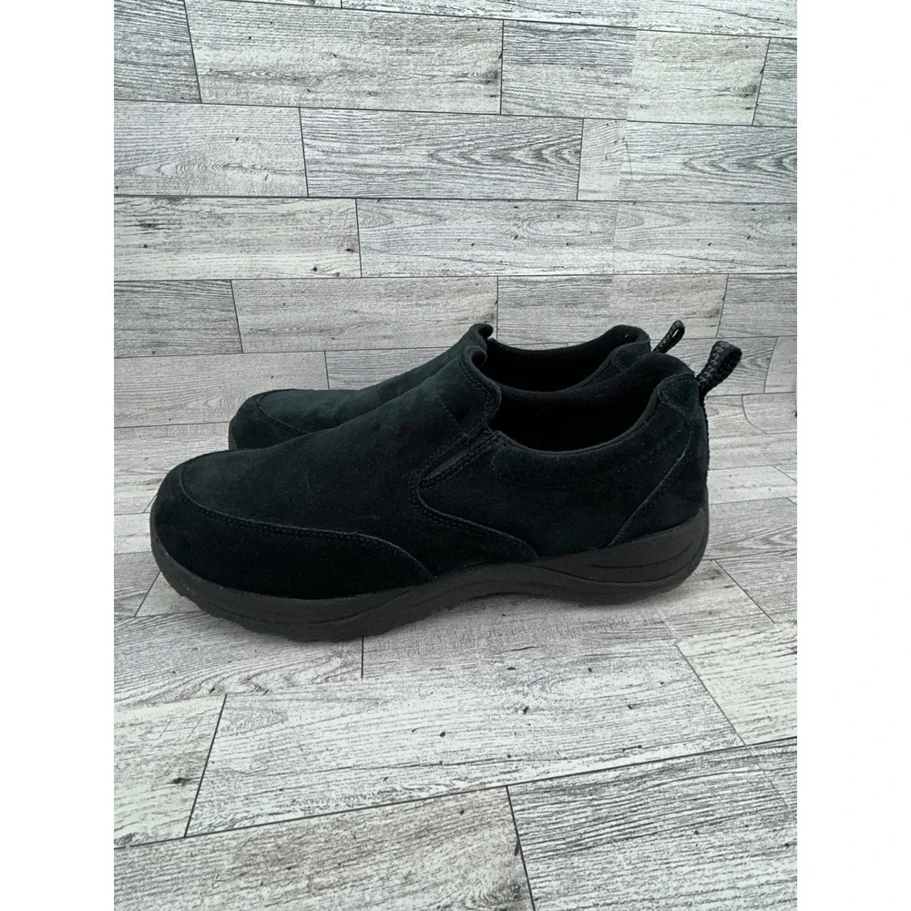 LL Bean Mens Comfort Mocs‎ Black Suede Slip On Shoes 254540 Size 10 Medium